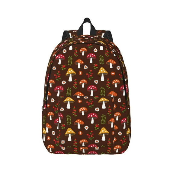 Wukai Woodland Mushroom with Flowers and Berries Paper Reusable Cosmetic bag,Travel Toiletry Organizer Capacity,Waterproof Puzzle Bags