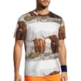thumbnail image 1 of Wukai Yak Print Men's Short-Sleeved Mesh T-Shirt,Quick-Dry Short Sleeve Workout T-Shirt-4X-Large, 1 of 8