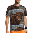 thumbnail image 1 of Wukai Yak Print Men's Short-Sleeved Mesh T-Shirt,Quick-Dry Short Sleeve Workout T-Shirt-5X-Large, 1 of 8