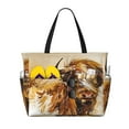 thumbnail image 1 of Wukai Yak Print Zipper Bag,large Beach Tote Bag,Waterproof Sandproof Bag,Grocery and Picnic Tote Travel Bag, 1 of 5