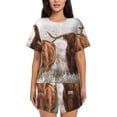thumbnail image 1 of "Wukai Yak Women's Pajama Set - Short-Sleeve Top and Shorts with Elastic Waistband and Pockets for Loungewear, Yoga, and Casual Wear-Small, 1 of 8