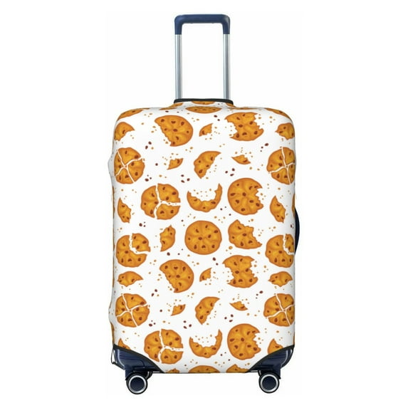 Wukai Yellow Biscuit Elastic Luggage Cover: Personalized Protection for Your Suitcase - Fits 19~29-inch, Washable & Durable Travel Companion-X-Large