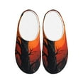 thumbnail image 1 of Wukai Yellow Castle Sunset Tree Print Women's Indoor Bedroom Slipper Slip On Shoes, Unisex House Shoes with Anti-Skid Sole for Men, Gift for Women Men-46/47, 1 of 7