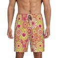thumbnail image 1 of Wukai Yellow Flowers Men’s Short Pajama Pants With Pockets Soft Sleep Pj Shorts for Men-Small, 1 of 6