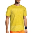 thumbnail image 1 of Wukai Yellow Glitter Print Men's Short-Sleeved Mesh T-Shirt,Quick-Dry Short Sleeve Workout T-Shirt-XX-Large, 1 of 8