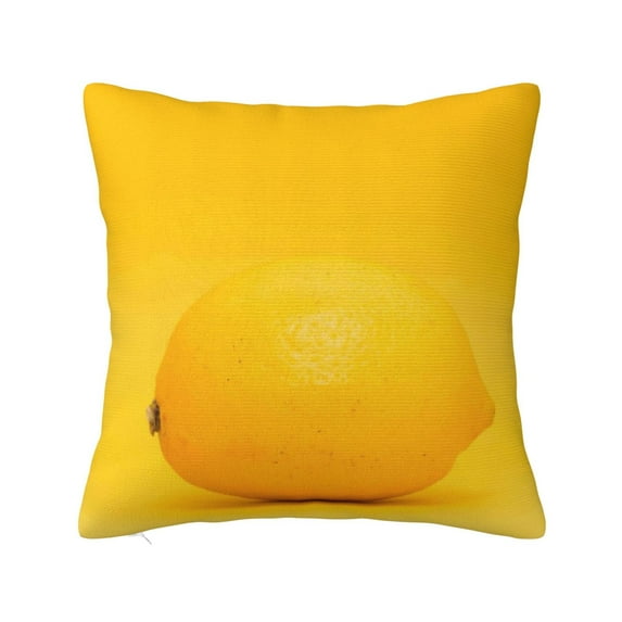 Wukai Yellow Lemon Premium Polyester Fleece Pillow Covers with Hidden Zipper Closure,Luxuriously Soft and Durable-16"x16"