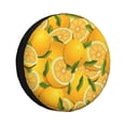 thumbnail image 1 of Wukai Yellow Limes Print Spare Tire Cover for RV Trailer,Waterproof PVC Faux Leather Wheel Cover Fit for Truck,Trailer,RV,SUV,Camper and Most Vehicle-15 inch, 1 of 6
