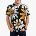 thumbnail image 1 of Wukai Yellow White Daisy Pattern Men’s Polo Shirts Sleeve,Camisas Polo Para Hombre,True Classic Tees Men-Small, 1 of 6