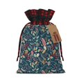 thumbnail image 1 of Wukai berry Nuts Leaf Print Christmas Burlap Bags,Drawstring Christmas Burlap Goody Gift Candy Bags Xmas Burlap Treat Bags for Candy Wrapper Xmas Party Favors-Black, 1 of 8