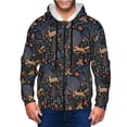 thumbnail image 1 of Wukai fall fox deer bird Print Men's Zip-Up Hoodie,Fleece Full-Zip Hoodie for Men, Hooded Sweatshirt-3X-Large, 1 of 5