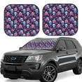 thumbnail image 1 of Wukai funny Skull daisy flower Print Windshield Sun Shade, Car Front Window Shades Sunshade Cover Sun Visor Shield Block Automotive Interior Protector Blocks UV Rays-Large, 1 of 6