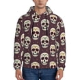 thumbnail image 1 of Wukai funny Skull star Print Men Hoodies Fleece Sweatshirts Long Sleeve Sweaters Pullover Fall Outfits Winter Clothes-X-Large, 1 of 1