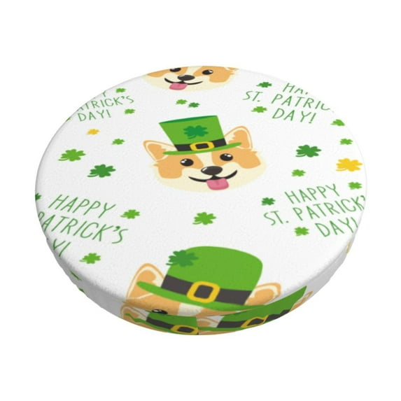 Wukai happy dog. St. Patricks Day Bar Chair Covers,Barstool Covers Round, Stretch Round Bar Stool Covers,Washable Stool Cushion Slipcovers for 11-14 inch-13 inch