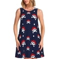 thumbnail image 1 of Wukai pirates skull Print Women's Sleeveless Dress, Loose Fit Casual Dress for Women, Comfortable Sleeveless Summer Dress, 1 of 7