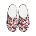 thumbnail image 1 of Wukai record rock Skull lips Print Women's Indoor Bedroom Slipper Slip On Shoes, Unisex House Shoes with Anti-Skid Sole for Men, Gift for Women Men-35/36, 1 of 7