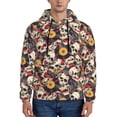 thumbnail image 1 of Wukai rock Skull record artist Print Men Hoodies Fleece Sweatshirts Long Sleeve Sweaters Pullover Fall Outfits Winter Clothes-4X-Large, 1 of 1