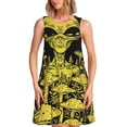 thumbnail image 1 of Wukai saucerman Mushroom Forest Print Women's Sleeveless Dress, Loose Fit Casual Dress for Women, Comfortable Sleeveless Summer Dress, 1 of 7