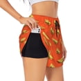 thumbnail image 1 of Wukai tortilla tacos Print Women' double-layer Shorts for Athletic Gym Running Shorts with Phone Pockets-Medium, 1 of 7