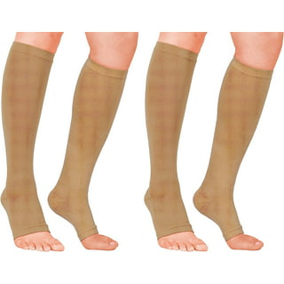 Compression Socks Knee High Sock, Open Toe Elastic Stocking for Women and  Men Run, Hike, Trail, Recovery