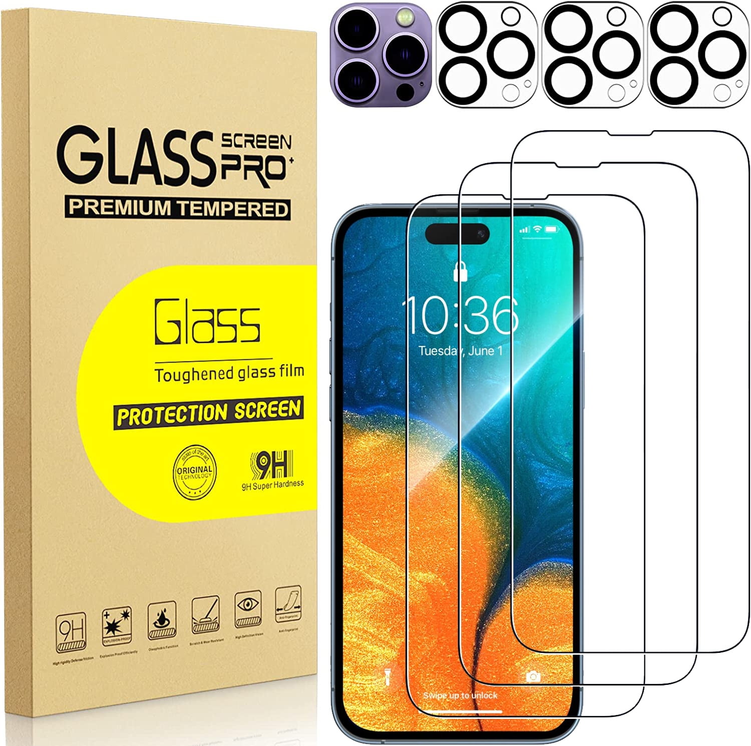 Tempered glass screen protector compatible with Bmw Series Sedan 2023, hardness  9H impact resistant, Idrive operating system, curved screen.