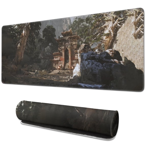 Wukong Gaming Mouse Pad Non Slip Cool Rubber Mousepad for Table Desk Alpine Scenery Big Trees ) Desk Mouse Pad for Computer Wireless Mouse Decoration (31.5x11.8in)