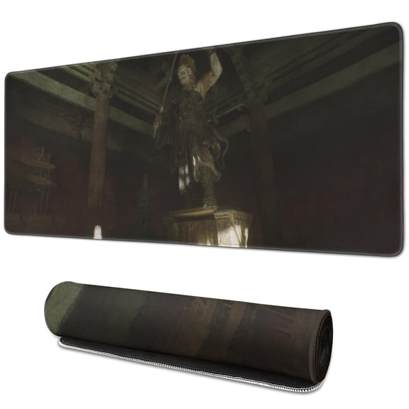 Wukong Mouse Pad Non Skid Fashion Rubber Mousepad for Desktop Tables Beams, Sculptures Mousepad Gaming for Computer Wireless Mouse Decoration (31.5x11.8in)
