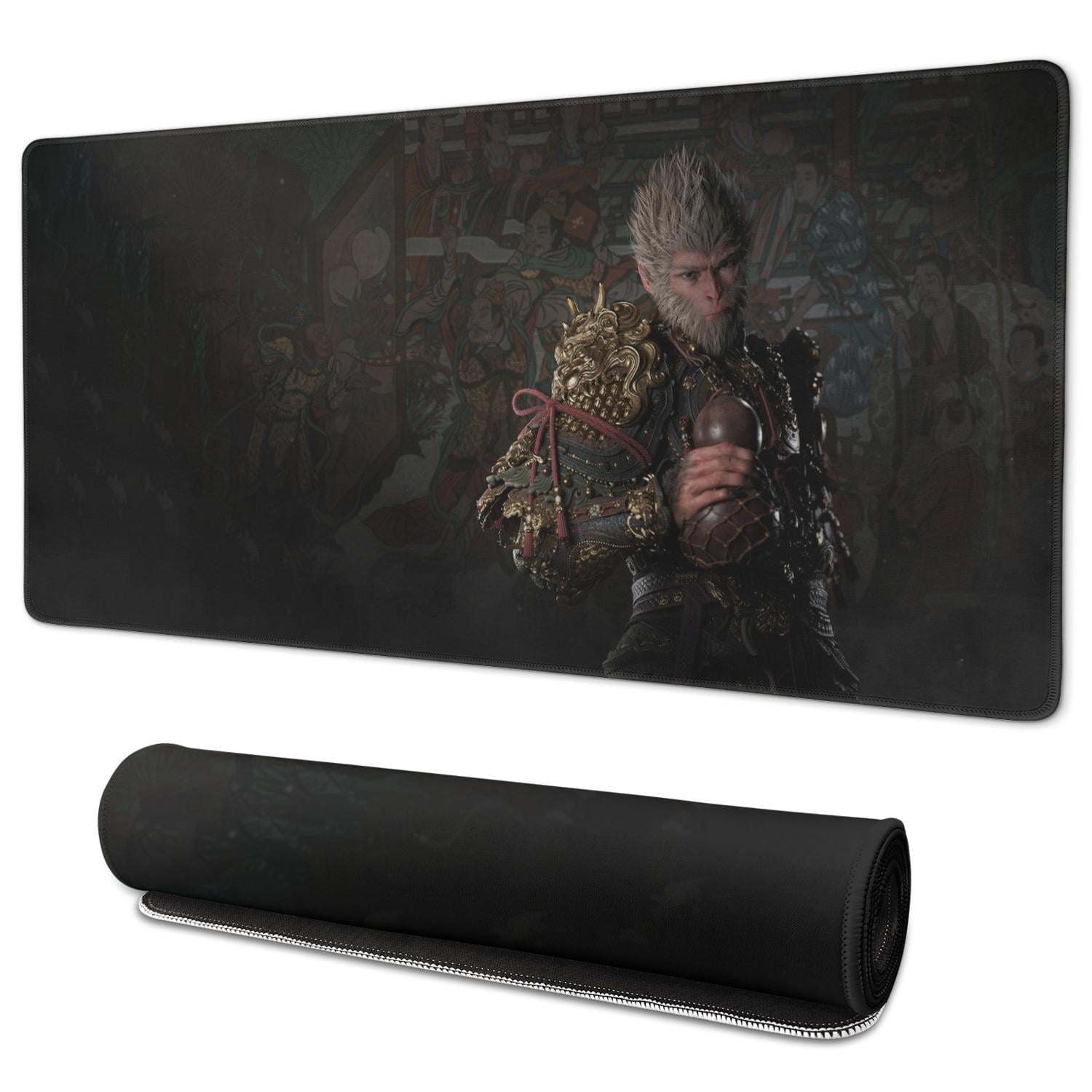 Wukong Mouse Pad Non Skid Fashion Rubber Mousepads for Desktop Tables Wukong, Gourd, Murals Desk Mouse Pad for Computer Wireless Mouse Decoration (35.4x15.7in)