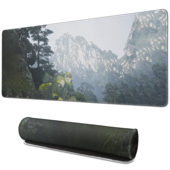 Wukong Mouse Pad Non Slip Fashion Rubber Mousepads for Desktop Tables Alpine Scenery Big Trees ) Desk Mouse Pad for Computer Desk Laptop Decoration (31.5x11.8in)