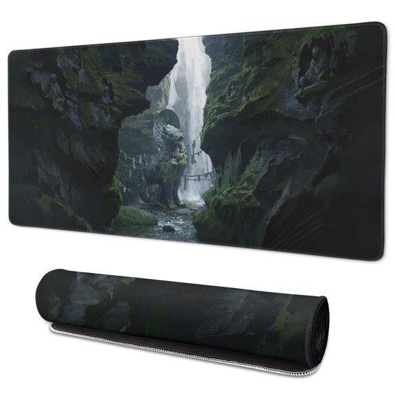 Wukong Mouse Pad No Skid Cool Rubber Mousepad for Table Desk Caves, Big Sculptures, Waterfalls Mousepad Gaming for Computer Desk Laptop Decoration (35.4x15.7in)