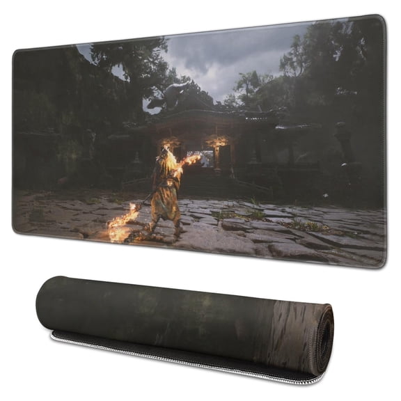 Wukong Mouse Pad No Skid Wukong Rubber Mousepads for Desktop Tables Wilderness, Ancient Houses, Forests ) Desk Mouse Pad for Computer Desk Laptop Decoration (31.5x15.7in)