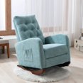 thumbnail image 1 of Wulawindy Baby Room High Back Rocking Chair Nursery Chair , Comfortable Rocker Fabric Padded Seat ,Modern High Back Armchair, 1 of 7