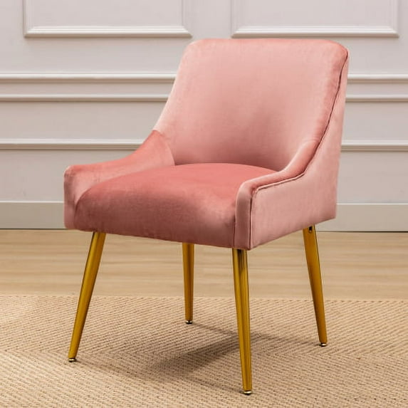 Wulawindy Modern Leather Wide Accent Chair Side Chair with Swoop Arm Metal Legs for Club Bedroom Living Room Meeting Room Office Study