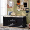thumbnail image 1 of Wulawindy Storage Bench with 2 Drawers and 2 cabinets, Shoe Bench with Removable Cushion for Living Room, Entryway, 1 of 7