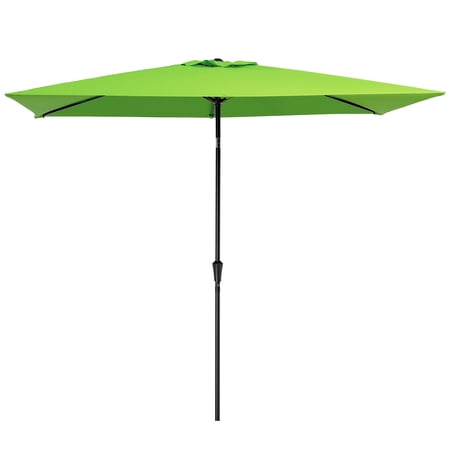 Wulful 6.5 ft Rectangular Outdoor Market Patio Umbrella, Apple Green