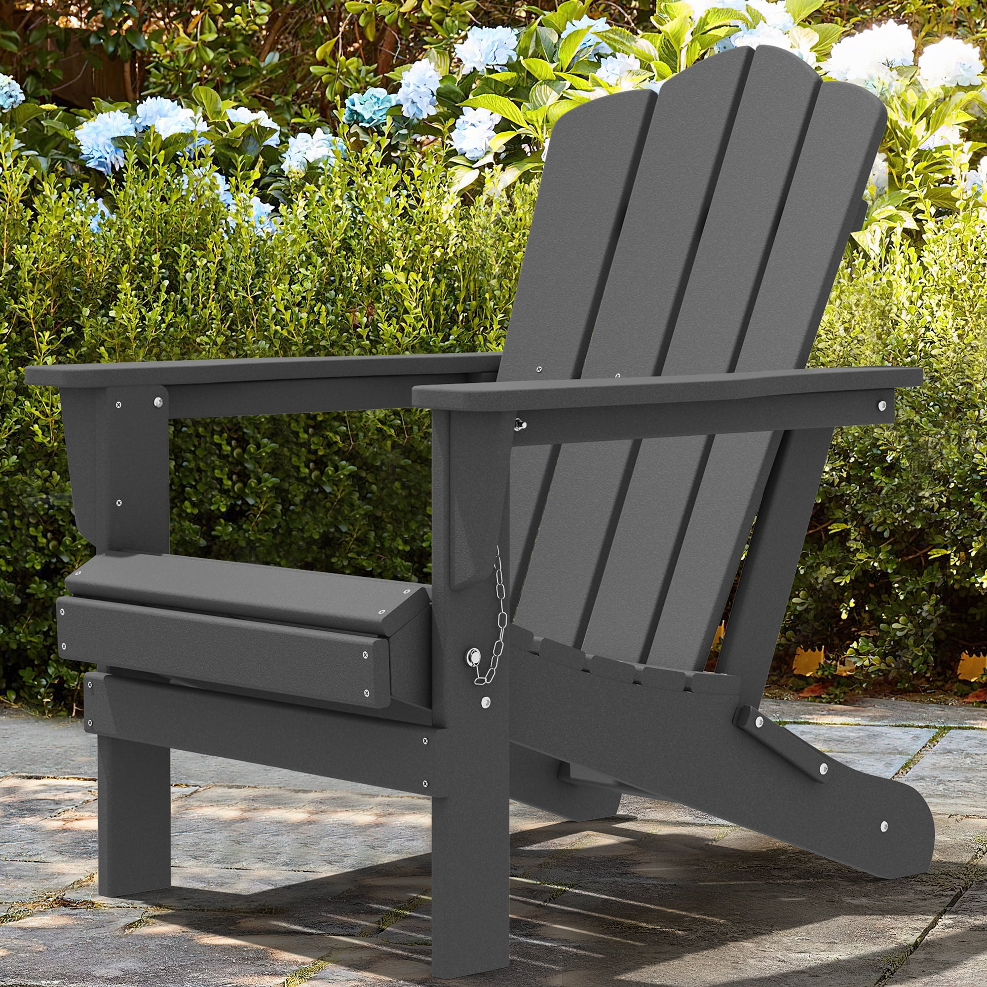 Wulful Comfortable Folding & Stackable HDPE Patio Adirondack Chair