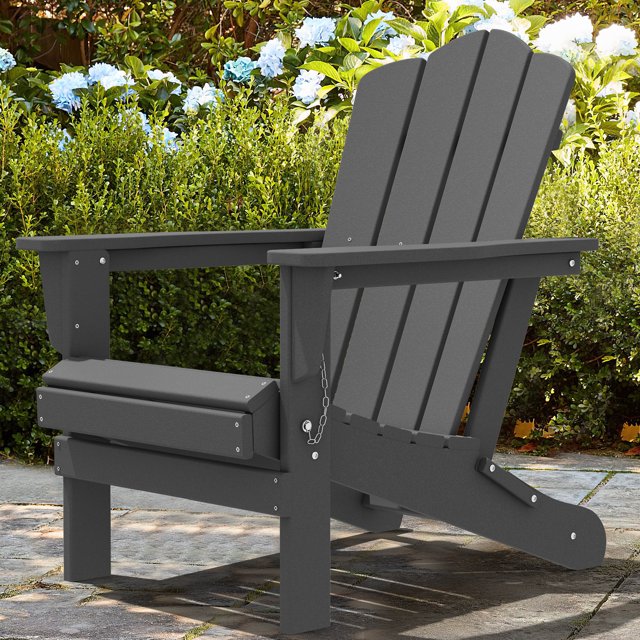 Wulful Comfortable Folding & Stackable HDPE Patio Adirondack Chair