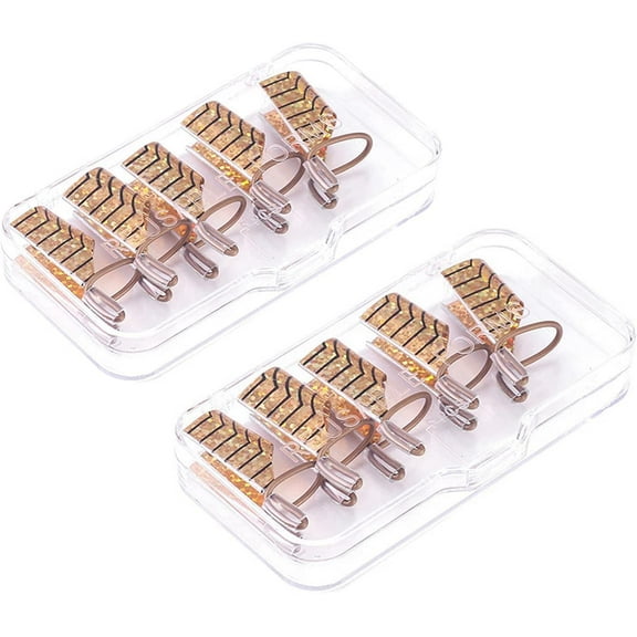 Wuluwala Reusable Metal Nail Shaper with BoxNail Extension Forms 10 Pack Tip Guides for Nails Self Adhesive Gel Nail DIY Tool Gel Forms Guide(GoldSliver)