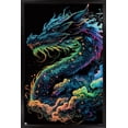 thumbnail image 1 of Wumples - Neon Cosmic Dragon Wall Poster, 14.725" x 22.375" Framed, 1 of 5