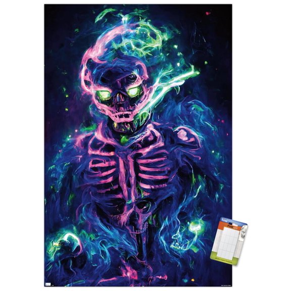 Wumples - Neon Skeleton Wall Poster, 14.725" x 22.375"