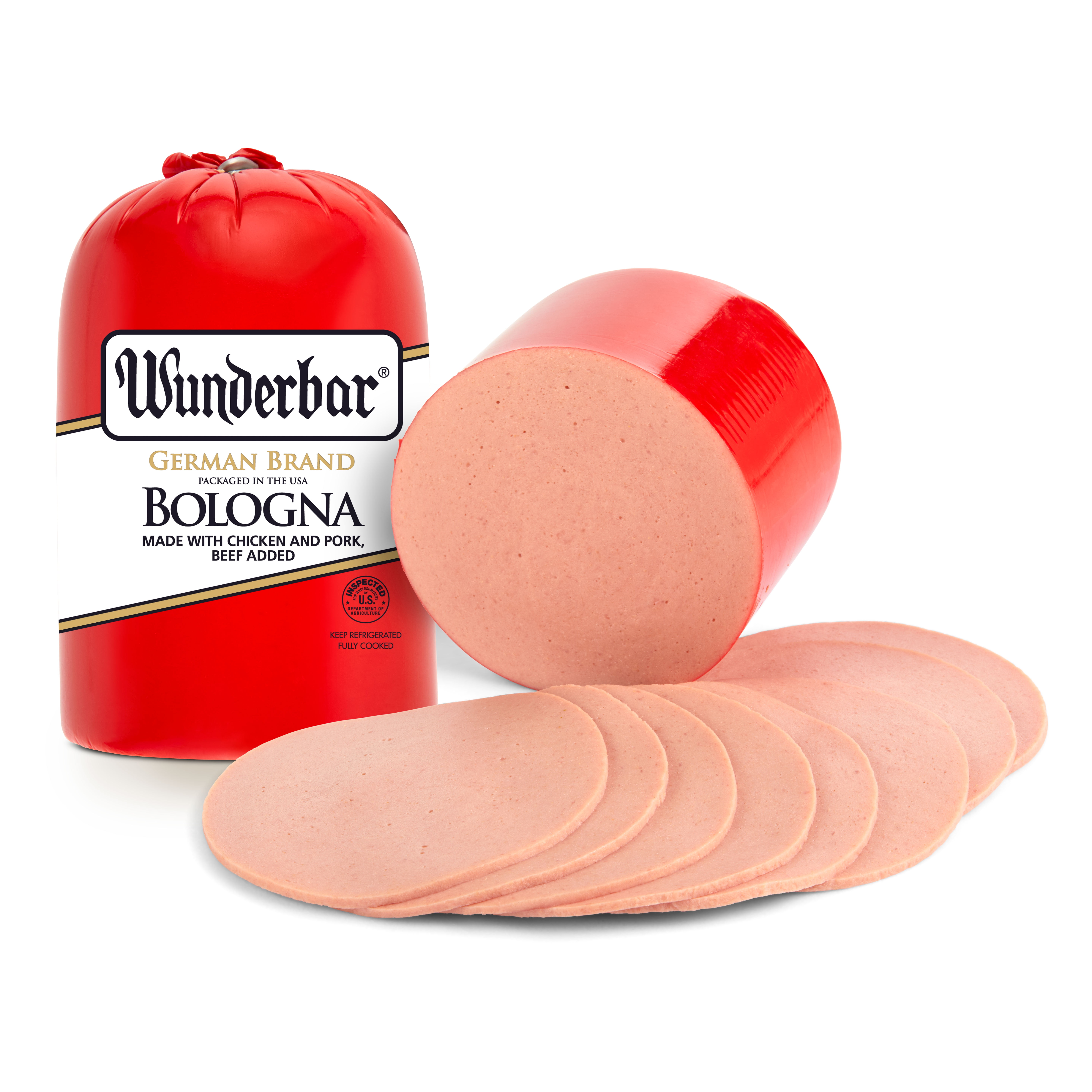 Wunderbar Sliced Fresh Lunch & Deli Meats, German Brand Bologna, Resealable Pouch