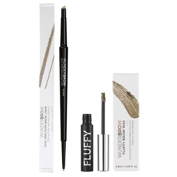 Wunderbrow Fluffy Wax & Dual Precision Liner Eyebrow Color, Blonde
