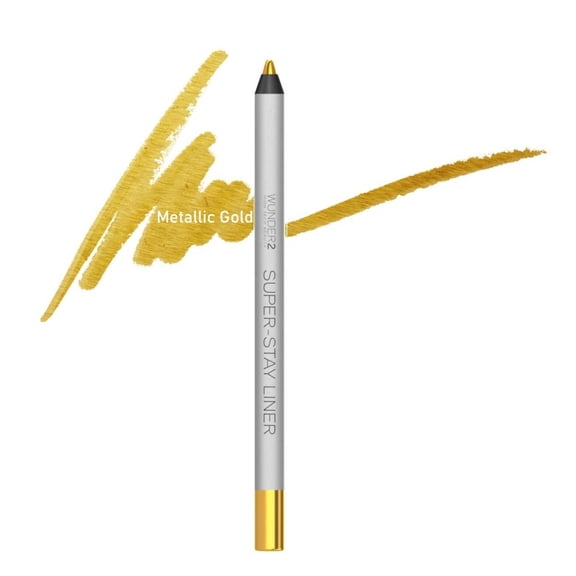 Wunder2 SUPER-STAY LINER Makeup Eyeliner Pencil Long Lasting Waterproof Eye Liner, Color Gold Metallic