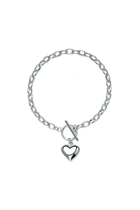 Wunderschnes Herz-Charm-Armband, Silberschmuck, Geschenk fr Damen V4K5.