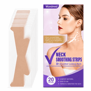 Wundmed Neck Smoothing Strips for Smoother Looking Skin, 20 Count Transparent Invisible V Shape Cosmetic Tape for Neck and Jawline Contour Styling Daily Makeup Photoshoot