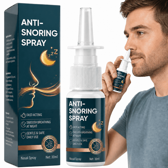 Anti Snoring Spray, Professional Strength Snore Relief Solution, Throat Lubricant to Stop Snoring for Men & Women, Natural Nighttime Sleep Aid to Reduce Noise, 30ml