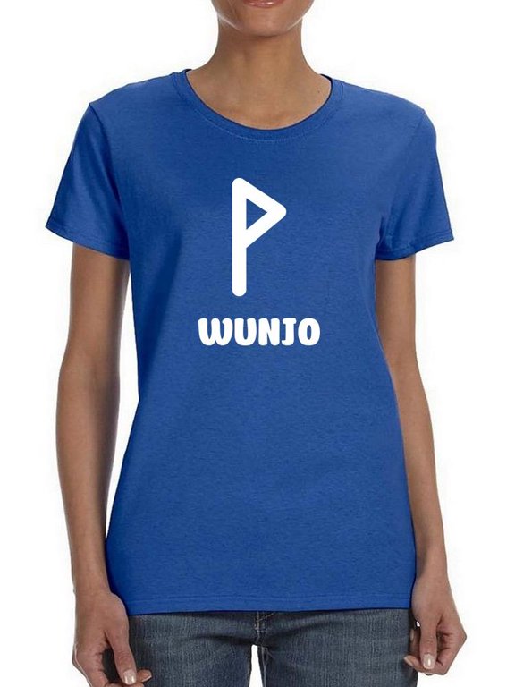 Wunjo Rune Meaning Joy Shaped T-Shirt Women -Image by Shutterstock, Female Small