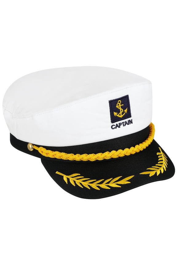 Wunno Embroidered Captain Hat Pirate Hat Marine Admiral Gift for Family Hat Hat Accessory Captain Hat Navy Hat Miss Men's