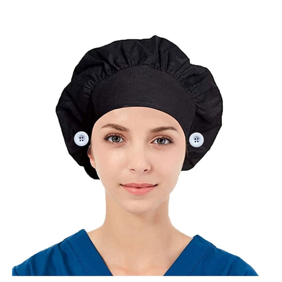 Wuphunn Cap Dental Scrub Caps Medical Caps for Women Surgical Cap Scrub Caps Women Satin Lined Scrub Caps Women Nursing Hats for Women Scrub Cap Men Working Hat Black One Size
