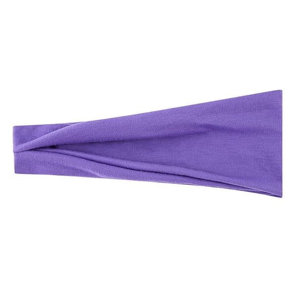 Wuphunn Casual Twisted Head Wrap, Stretch Athletic Sweat Headbands Purple One Size