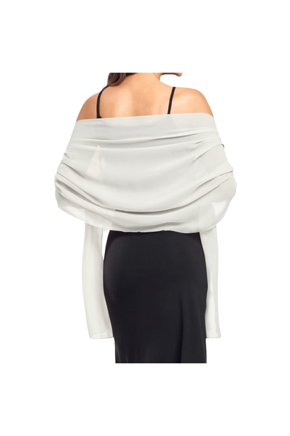 Chiffon Shawl Wedding Bridal Scarf Womens Shawls and Wraps Dressy Shoulder Travel Blanket Chiffon Scarf Formal Shawl Wedding Bridal Stole White One Size